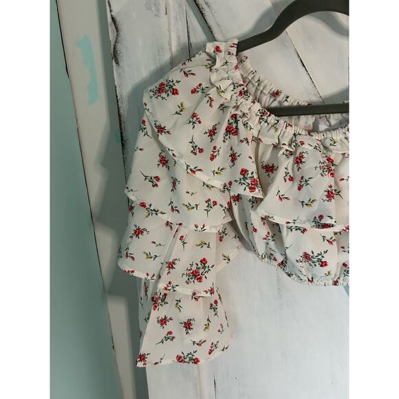 Collective The Label Bardot Rose Floral Flamenco Crop - Picture 6 of 12